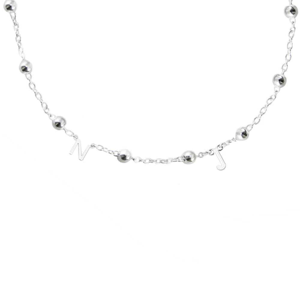 Collar Mini Letra Bolitas Plata - Image 8